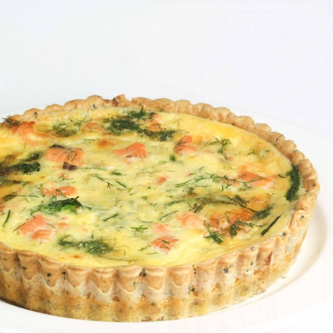 Poached Salmon, Broccoli & Dill Cream Cheese Quiche (Small)