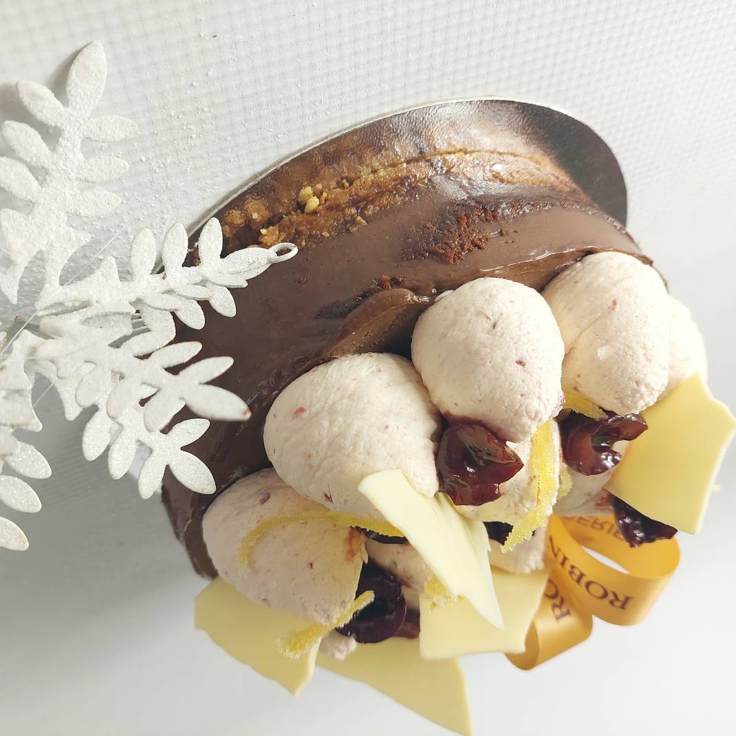 Praline Torte with Lemon & Cherry Chantilly