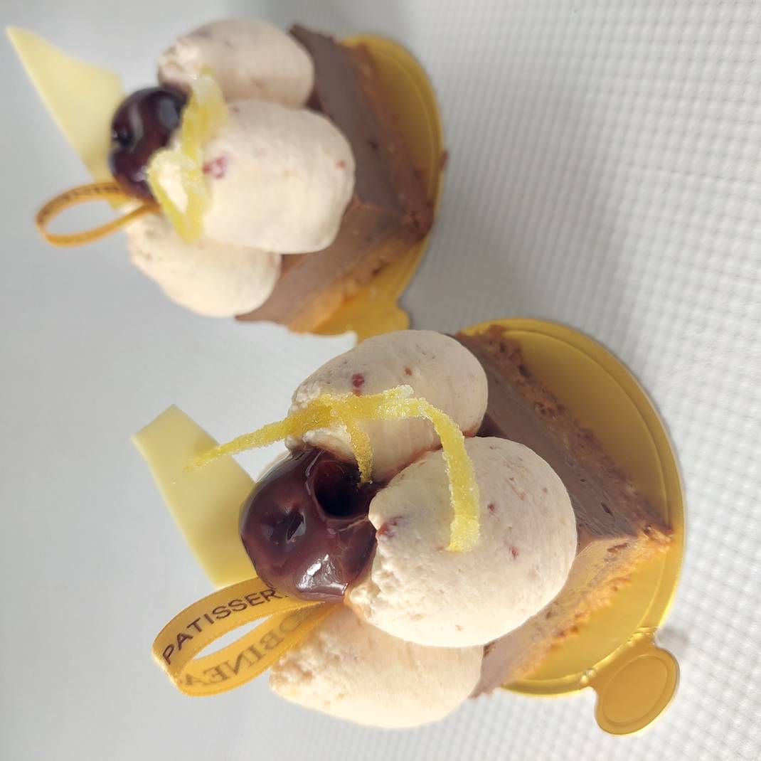 Praline Torte with Lemon & Cherry Chantilly