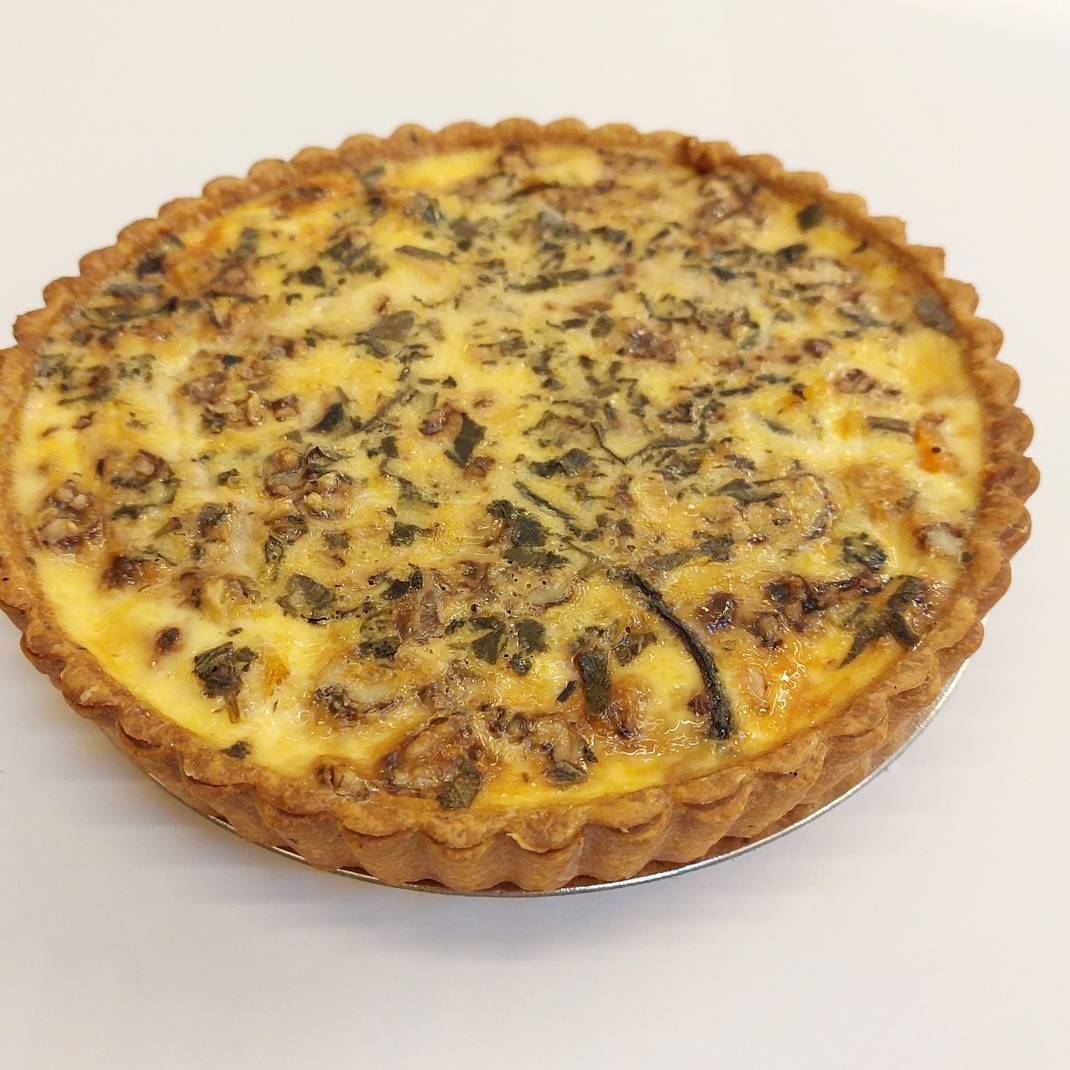 Roasted Celeriac, Spinach, Walnut, Sage & Cheddar Cheese Quiche (Small)