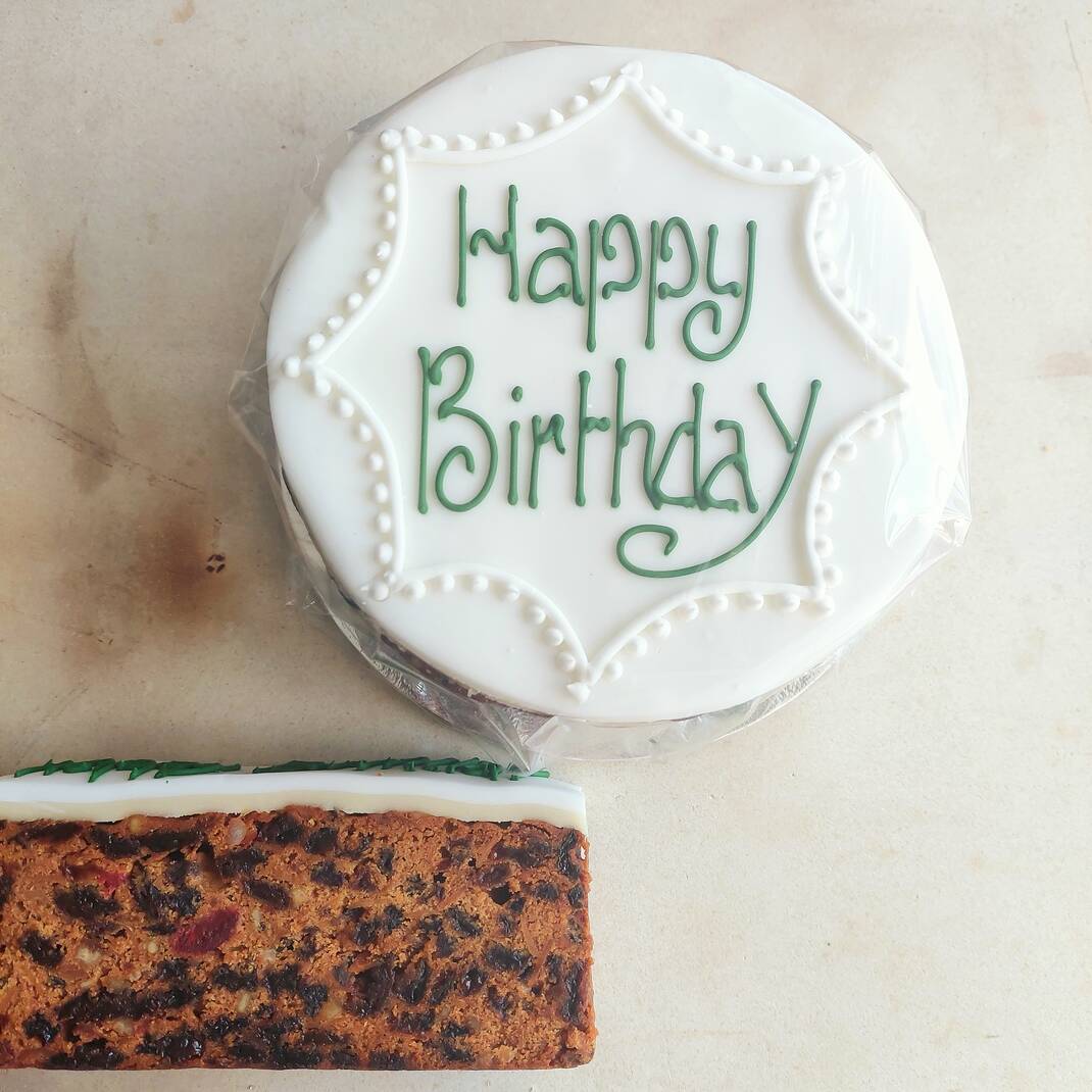 'Happy Birthday' Fruit Cake