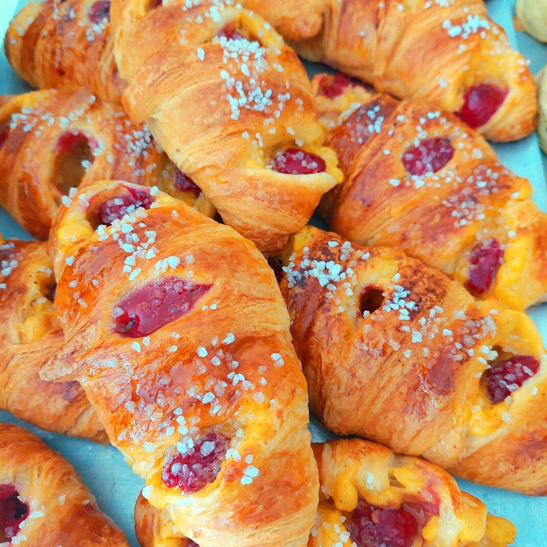 Raspberry & Vanilla Custard Croissant