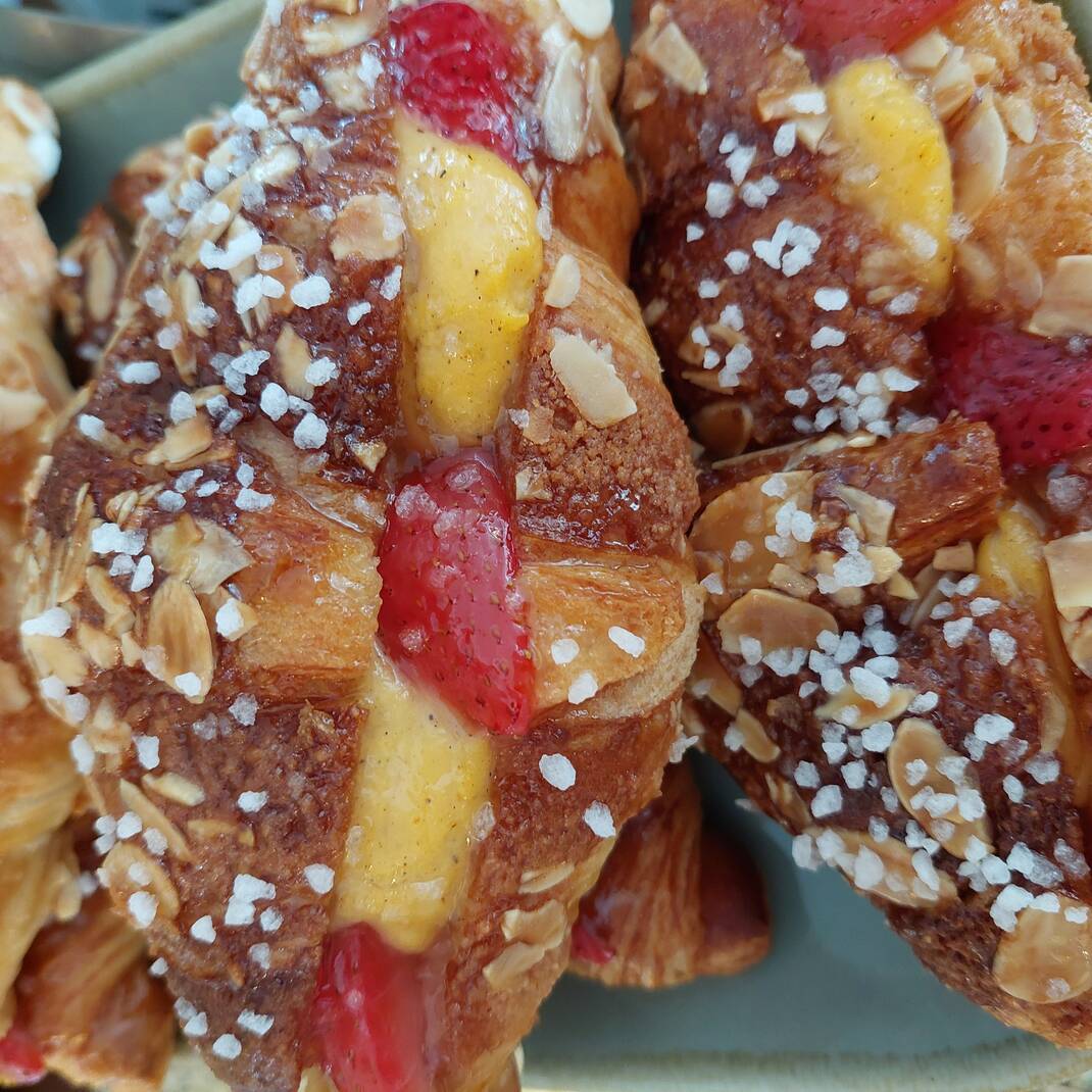 Strawberry, Custard & Almond Croissant
