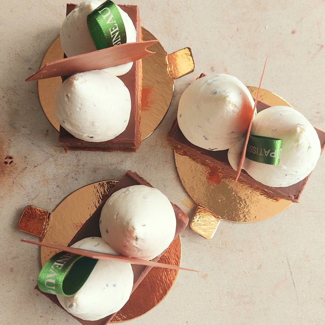 Individual Praline Torte with Garden Mint Chantilly